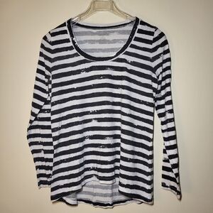 DKNY Striped Black and White Women's High-Low Top